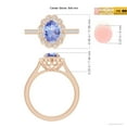 thumbnail image 5 of ANGARA Natural 1.25 ct Tanzanite & Diamond Scalloped Halo Ring in 14K Rose Gold for Women (Size-8x6mm) | December Birthstone, Anniversary, Jewelry Gift for Women | Natural Tanzanite Ring, 5 of 10