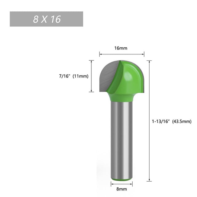 BTOER Milling Cutter 1pc 8mm Shank Ball Nose End Mill Round Nose Cove CNC Router Bits For Wood Radius Core Woodworking Power Tool Part