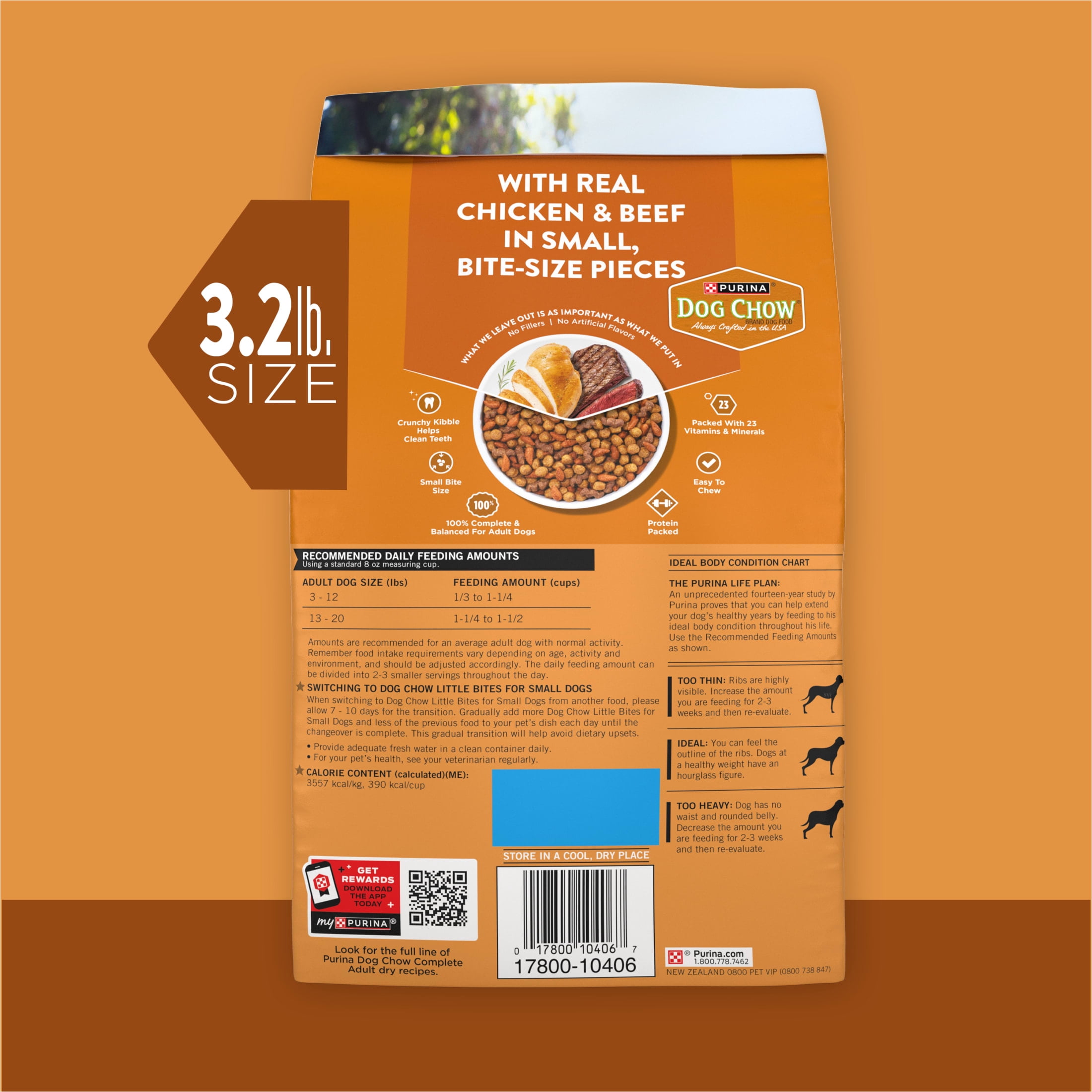 Purina Dog Chow Little Bites With Real Chicken And Beef Dry Dog Food Small Breed Recipe, 3.2 lb.