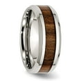 thumbnail image 4 of Chisel Stainless Steel Polished with Koa Wood Inlay Enameled 8mm Band, 4 of 7