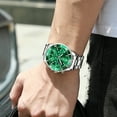 thumbnail image 5 of OLEVS Mens Chronograph Watch Green/Silver 42.5mm Outdoor Watch, Stainless Steel Strap 2870, 5 of 11