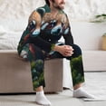 thumbnail image 6 of KLL Forest Plant Raccoon Sleepwear Mens Flannel Pajamas,Long Cotton Pj Set, 6 of 7