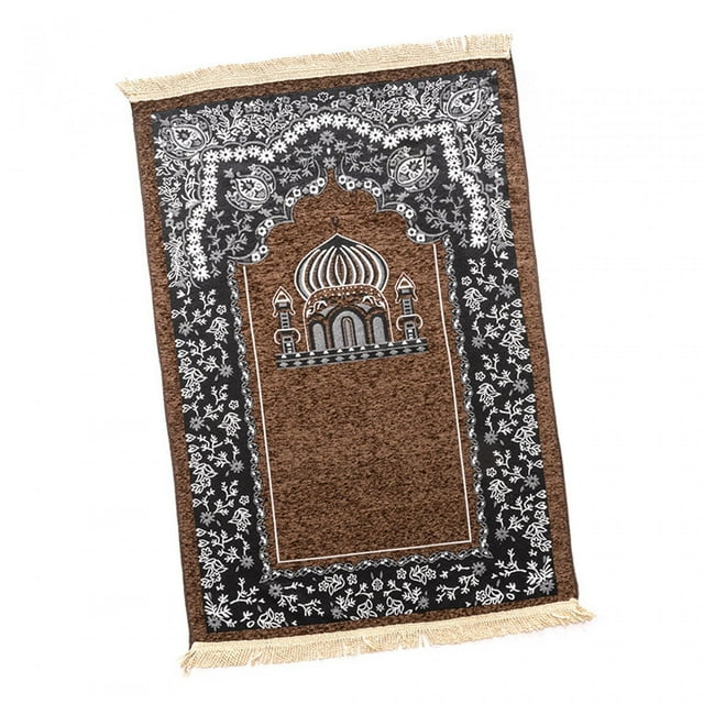 Muslim Prayer Rug Chenille Islamic Carpet for Yoga Worship Unique Decoration Coffee