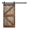 thumbnail image 2 of K Style 42in x 84in Finished Knotty Pine Wood Sliding Barn Door With Installation Hardware Kit, 2 of 5