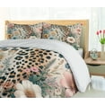 thumbnail image 5 of Ambesonne Leopard Print Duvet Cover Set, Wild Springtime Bloom, Queen, Blush Pale Brown Blue, 5 of 6