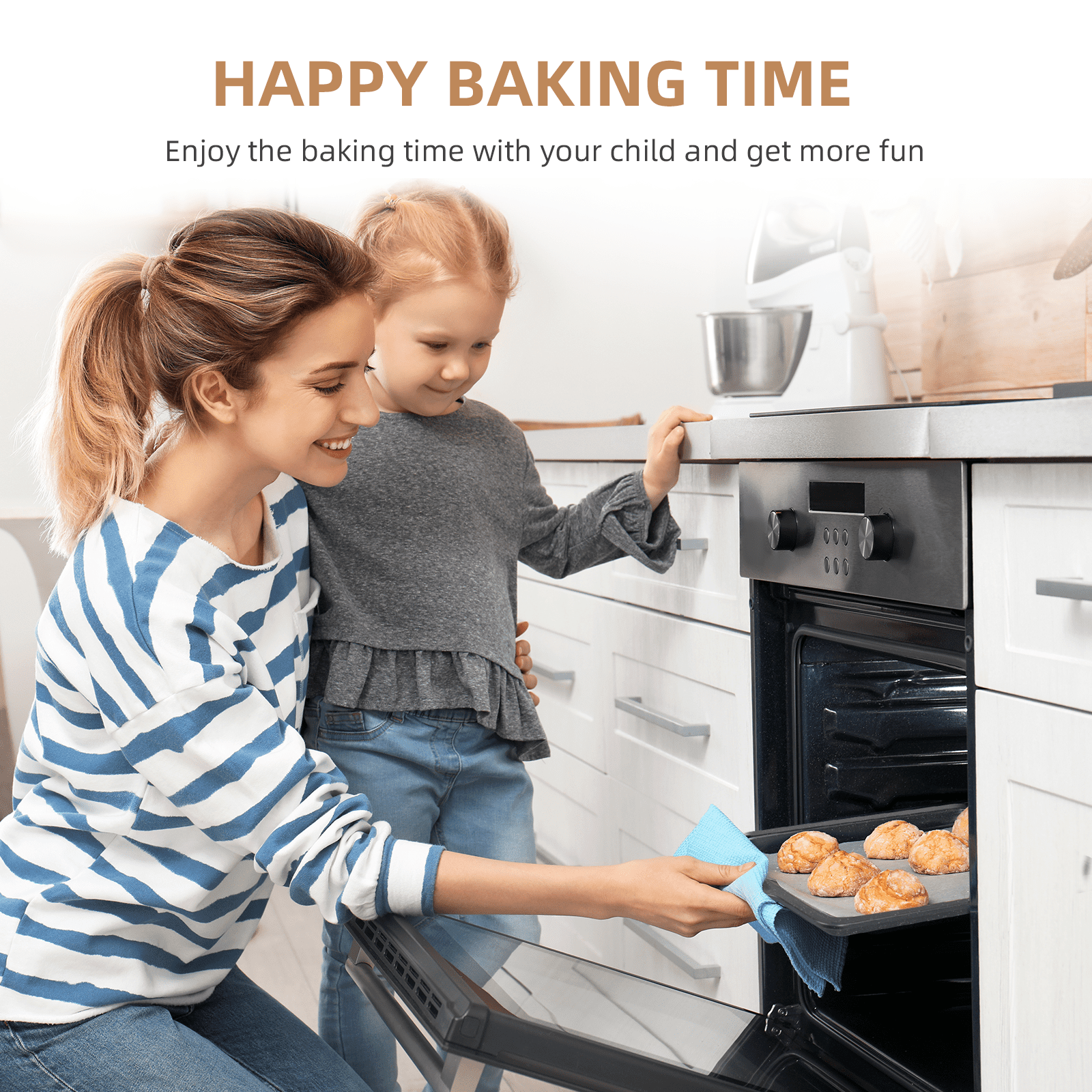 VAVSEA Bakeware Set of 7, Nonstick Baking Pan Set, Carbon Steel Heavy Oven Pan Set with Cookie Sheet, Cake Pan, Loaf Pan, Muffin Pan, Roast Pan