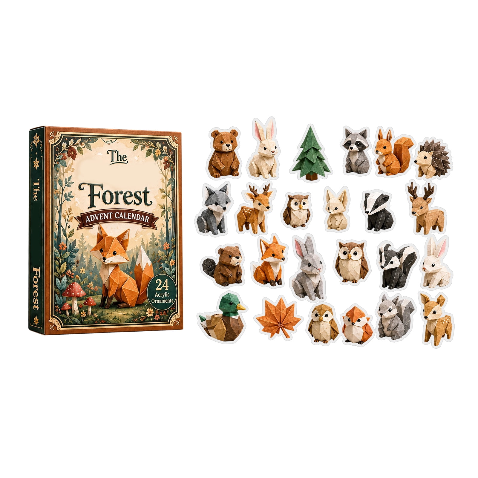 The Origami Forest Advent Calendar 2026 - 24 Day Blind Box 24Pcs Geometric Craft Toys