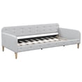 thumbnail image 5 of Harper & Bright Designs Twin Size Upholstered Daybed with Button Tufted Backrest, Linen Sofa Bed with 4 Support Legs, Beige, 5 of 9