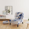 thumbnail image 2 of Designart "Cubist Kaléidoscope en Bleu et Blanc III" Chaise d'Appoint Rembourrée Cubisme Bleu - Fauteuil Moderne pour Salon, 2 of 7