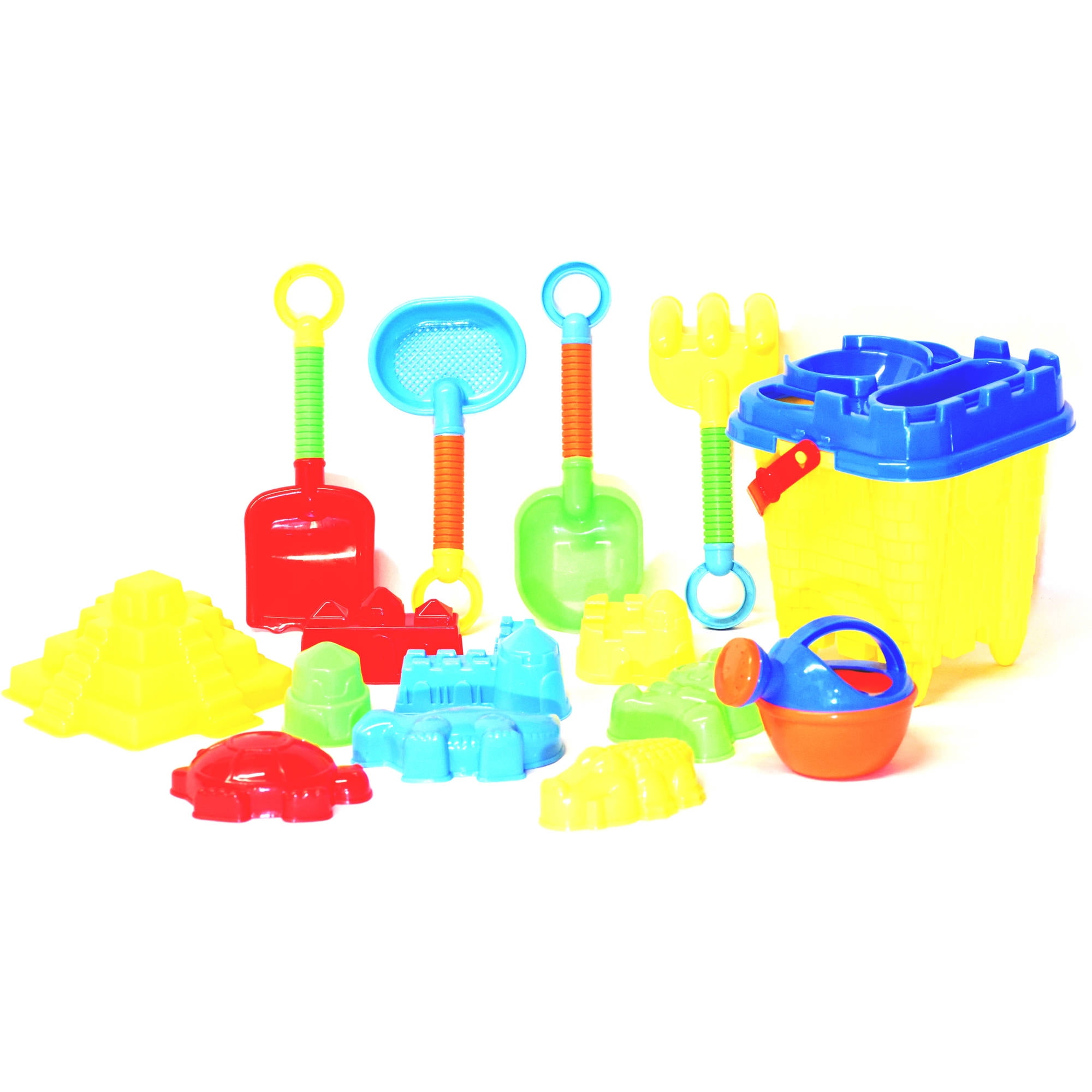 Kawo Beach Toys Set of 11 in Net Bag Sand W Bucket Shovel Rake Toy Cars Crab Sea for sale online 