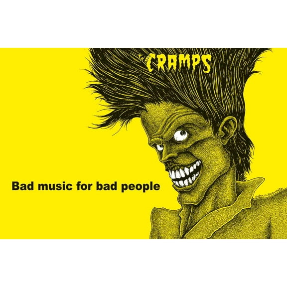 BUY ART FOR LESS Officially Licensed Cramps Bad Music 24 x 36 Inch Poster - Decorative Print - Poster Paper - Ready to Frame