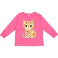 thumbnail image 3 of Inktastic Retro Kitty Cat Flowered Girls Long Sleeve Toddler T-Shirt, 3 of 5