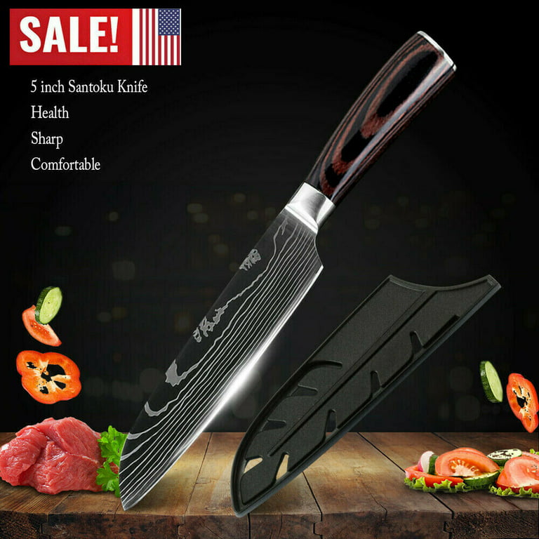 5 inch Kitchen Knives Damascus Pattern Stainless Steel Cutlery With Nonslip  Handle ,Cleaver 