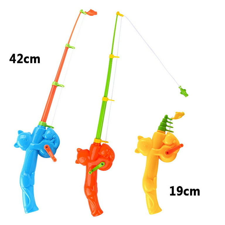 1 pcs Fishing Games Children Magnetic Fish Rod Toy Plastic Retractable Pole  for Kids random color 