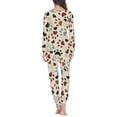 thumbnail image 3 of Renewold Pajamas for Women Set Off-White Paws Printed Shirts Long Sleeve Crew Neck Loungewear Fall Winter Casual Sleepwear Size 5XL, 3 of 5