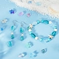thumbnail image 4 of 1 caja de 150 piezas de cuentas de estrella de mar, cuentas de concha de pez de vidrio a granel, color azul, rosa y verde, dijes de animales marinos de verano, separadores sueltos de doble cara, 4 of 6