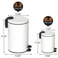 thumbnail image 4 of Innovaze 3.2 and 0.8 Gallon Trash Can Combo, Round Step On Office  and Bathroom Trash Can, White, 4 of 8