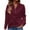 Wine, variant on Womens Cable Knit Sweater Hoodies with Buttons Front Pocket Casual Loose Plain Pullover Drawstring Jumpers Tops (L, Wine)