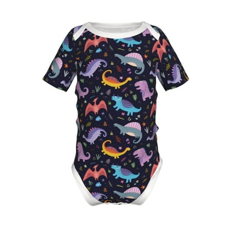 

Yiaed Cartoon Dinosaur Print Infant Climbing Short Sleeve Onesie One-Piece Baby Bodysuit Clothes 0-12 Months -2 Years