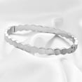 thumbnail image 4 of Stainless Steel Hexagon Bee Nest Stye Classic Plain Bangle Bracelet, 4 of 11