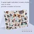 thumbnail image 4 of 3 Gang Light Switch Cover Plate Cartoon Cat Face with Big Eye Wall Plate Decorate Electrical Outlet Cover Plates 4.56”x4.48”, 4 of 8