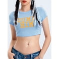 thumbnail image 4 of xiaxaixu T-shirt pour Femmes Manches Courtes Col Rond Lettres Imprimé Dames Crop Top Été Hauts pour la Rue de Parti, 4 of 9