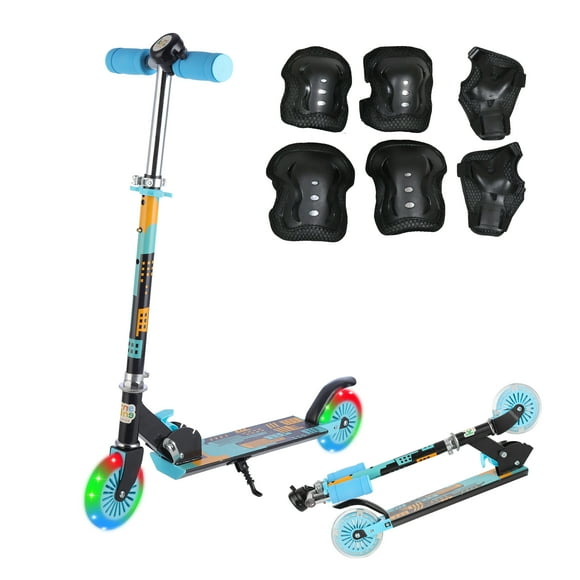 Kinene | Scooter Plegable para Niños de 3 a 8 Años – 2 Ruedas con Luces LED, Kit de Seguridad – Modelo KN-7208