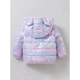 thumbnail image 4 of hirigin Toddlers Winter Puffer Jacket, Shiny Hooded Ears Long Sleeve Full Zipper Down Jacket Outwear for Boys, Girls, 1-5 Years, 4 of 9