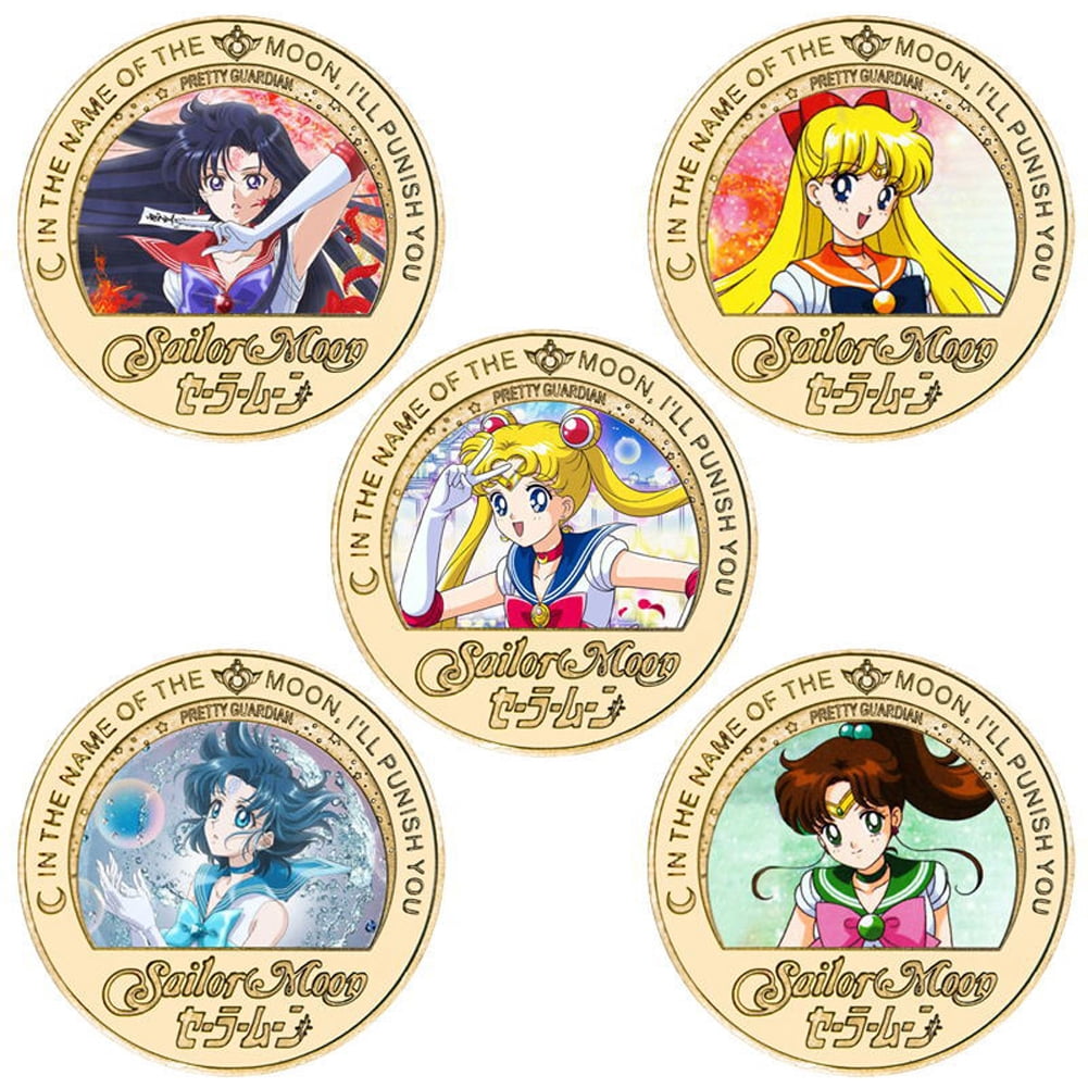 5 Sailor Moon Gold Coins – Anime Collectible Gift Set In Box