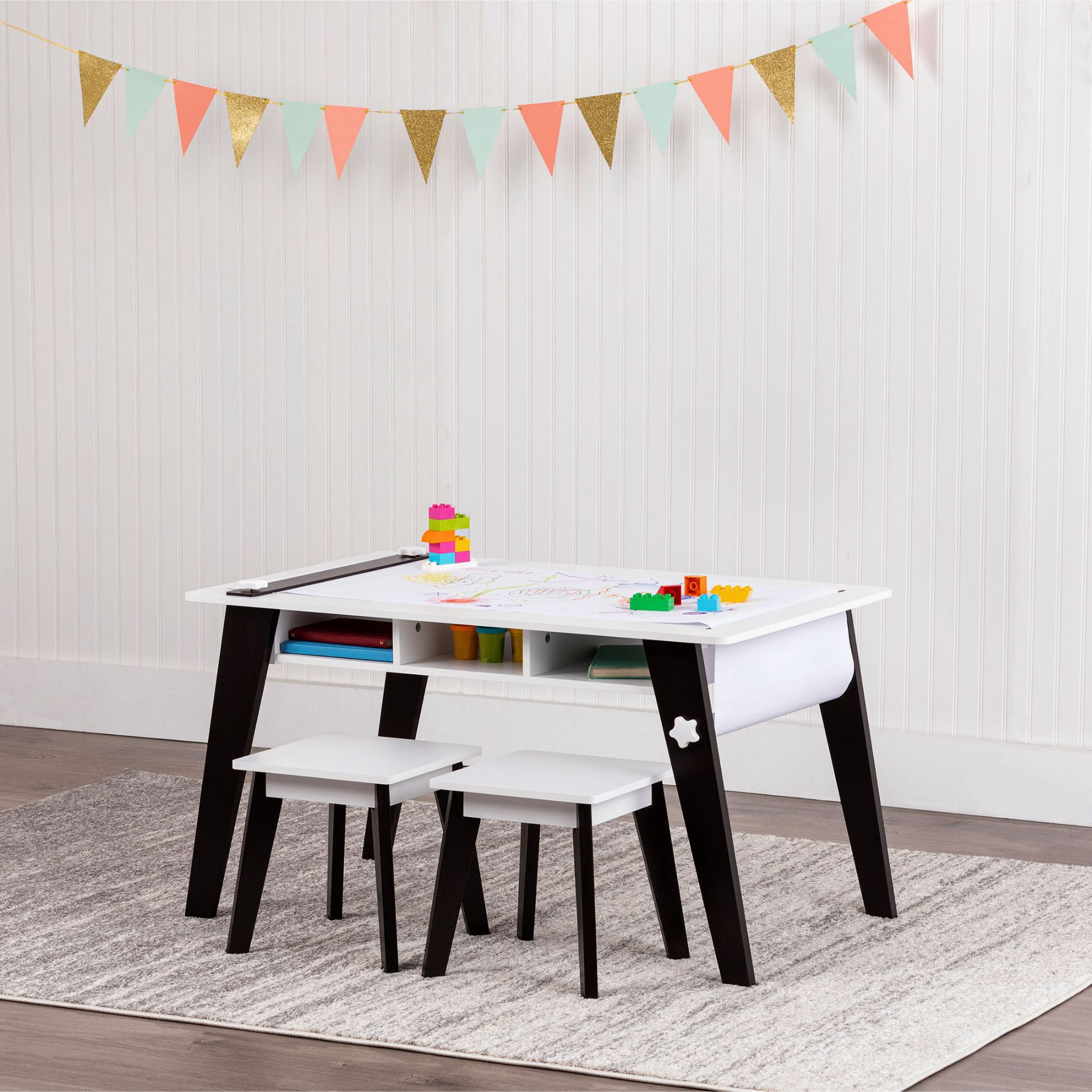 Wildkin Kids Arts & Crafts Table Stools (2) - Espresso