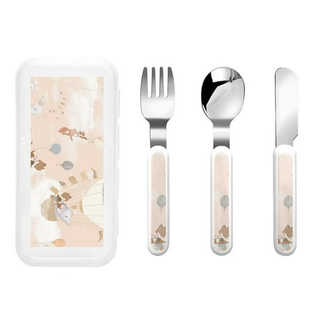 

Rateoe Animals Riding Across The Sky1 for Stainless Steel Kids Silverware Set - Child and Toddler Safe Flatware - Children s Knife Fork And Spoon Set
