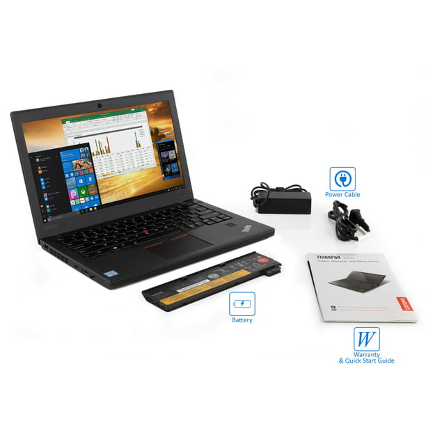 illoyalitet skat mor Lenovo ThinkPad X270 Notebook, 12.5" IPS HD Display, Intel Dual-Core  i7-6600U Upto 3.4GHz, 16GB RAM, 512GB SSD, HDMI, Card Reader, Backlit  Keyboard, Wi-Fi, Bluetooth, Windows 10 Pro - Walmart.com