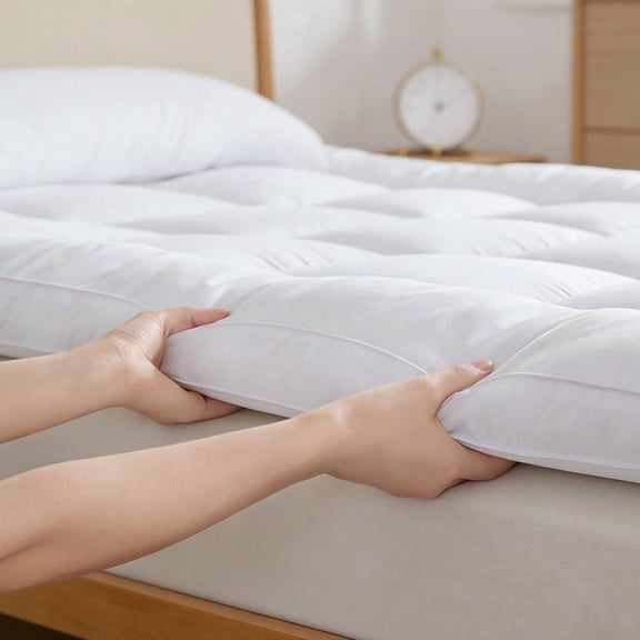 3 Inch White King Mattress Topper, Extra Thick Pillow Top King Size Mattress Pad for Back Pain, King Mattress Protector & Mattress Topper King with Deep Pocket Mattress Cover King Size