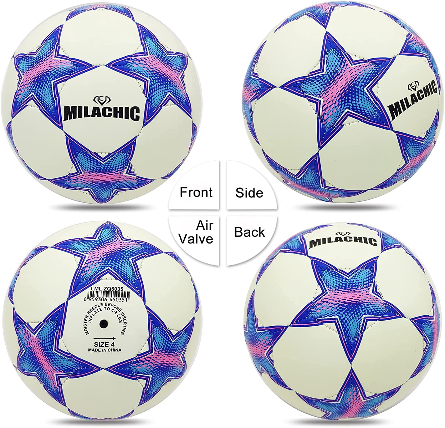 Soccer Ball, Glow in The Dark Soccer Ball Size 3 / 4 / 5, MILA CHIC Glowing Luminious Soccer Balls Gifts for Boys, Girls, Men, Women Indoor-Outdoor Soccer Training (with Pump)
