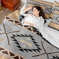 thumbnail image 5 of Manfei Tribal Aztec Adult Twin Bedding Sets 7-Piece, Wheat Grey Triangle Bedding Comforter Set, Vintage Western Bohemian Reversible Sheet Sets, Breathable Home Decor, 5 of 8