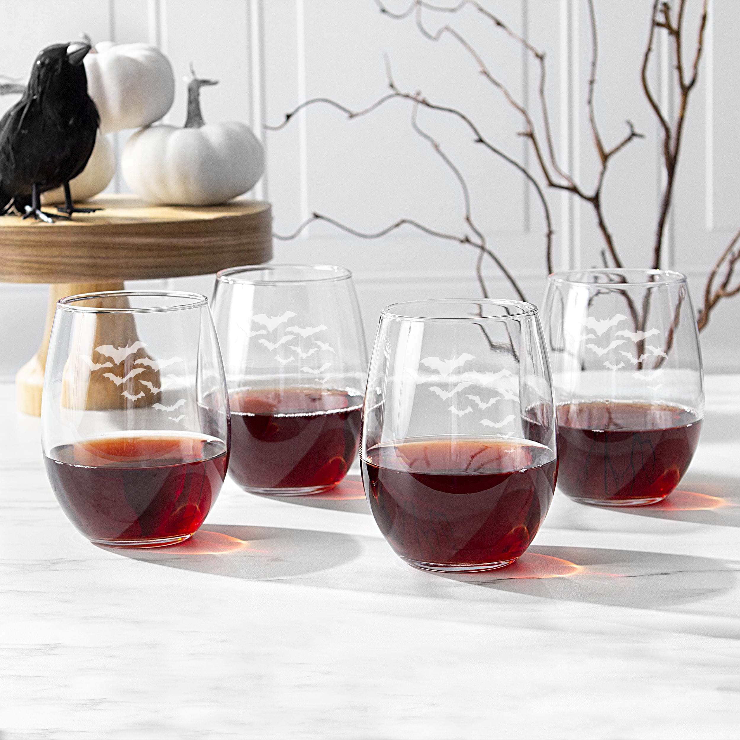 Cathy's Concepts, Personalized Stemless Red Wine Glass, Set of 4