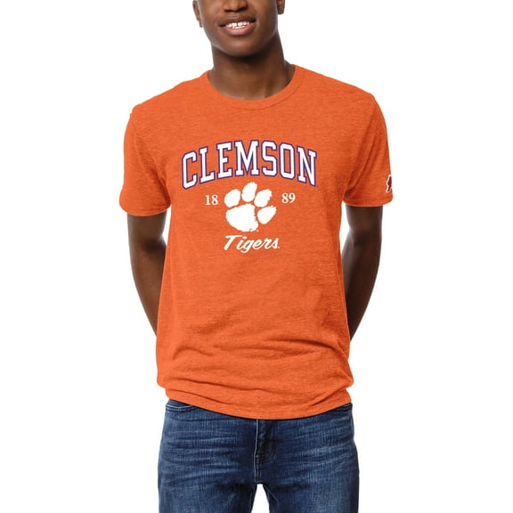 Men's League Collegiate Wear Heather Orange Clemson Tigers Victory Falls Tri-Blend T-Shirt