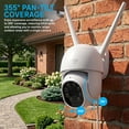 thumbnail image 4 of Geeni Lookout 2K QHD Security Outdoor Camera - Auto-Follow Pan-Tilt, Color Night Vision, Two-Way Audio, Dual-Band Wi-Fi, Weather Resistant - White, 4 of 11