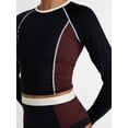 thumbnail image 4 of Ozark Trail Women's and Women's Plus Size Rash Guard Swim Top with Long Sleeves, Size XS-3X, 4 of 5