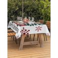 thumbnail image 2 of Outdoor Tablecloth with Umbrella Hole and Zipper, Christmas Tree Rectangle Table Cloth 60x120 Inch Waterproof Tablecloth, Red Truck Winter Snowflake Country Picnic Table Cover for Patio Camping, 2 of 7