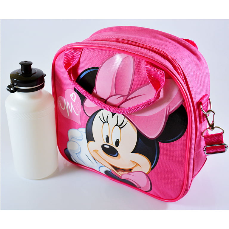 Disney Minnie Mouse Backpack with Lunch Box for Girls 5 Pc Bundle ~ Deluxe  16 Minnie Bag, Insulated Lunch Bag, Stickers, and More (Minnie Mouse