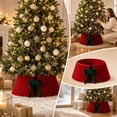 thumbnail image 7 of Christmas Tree Collar Plush Fabric Christmas Tree Skirt Ring Stand Cover Basket for Holiday Xmas Tree Living Room Seasonal Home Decor, 7 of 7