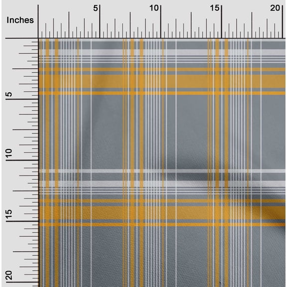 oneOone Viscose Chiffon Gray Fabric Madras Check Sewing Material Print Fabric By The Yard 42 Inch Wide