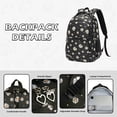 thumbnail image 6 of Forestfish 3-Piece Backpack Set for School,Large Capacity Teen Backpack with Insulated Lunch Bag & Pencil Case,Waterproof with Laptop Compartment & Side Pocket(Daisy A/Black), 6 of 7