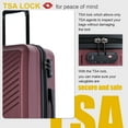 thumbnail image 5 of Travelhouse 3 Piece Hardshell Luggage Set Hardside Lightweight Suitcase with TSA Lock Spinner Wheels 20in24in28in.(Red), 5 of 8
