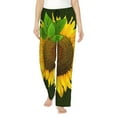 thumbnail image 2 of Goofa Sunflower3 Printed Soft Pajama Pants for Women, Wide Leg Comfy Casual Lounge Yoga Pants-X-Large, 2 of 9