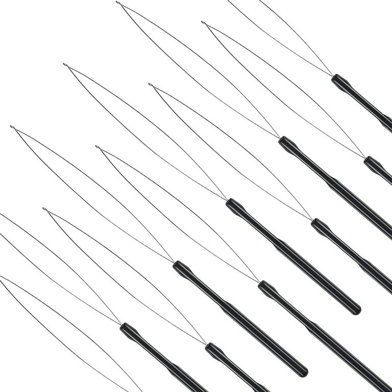 30Pcs Hair Extension Loop Threader Hook Tool and Bead Tool Black