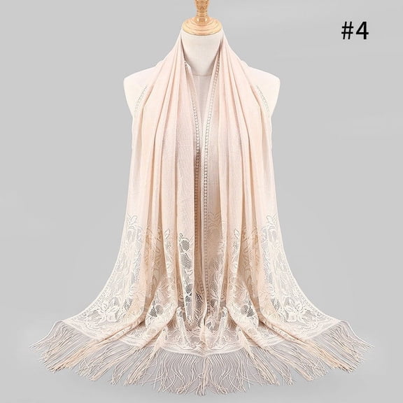 Relanfenk Women's Fashion Fringed Printed Cotton Parisian Shawl Soft Beach Towel Scarf
