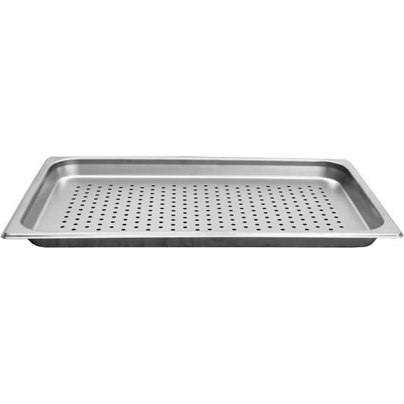 TrueCraftware- Full Size 1-1/4" Deep Perforated Stainless Steel Anti-Jamming Steam Pan 24 Gauge- Steam Food Pan Anti-Jam Steam Table Hotel Pan for Restaurant Family Events Personal Catering Use