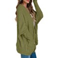 thumbnail image 6 of Long Sleeve Women's Open Front Batwing Fuzzy Knit Sweaters Chunky Cardigan, 6 of 7